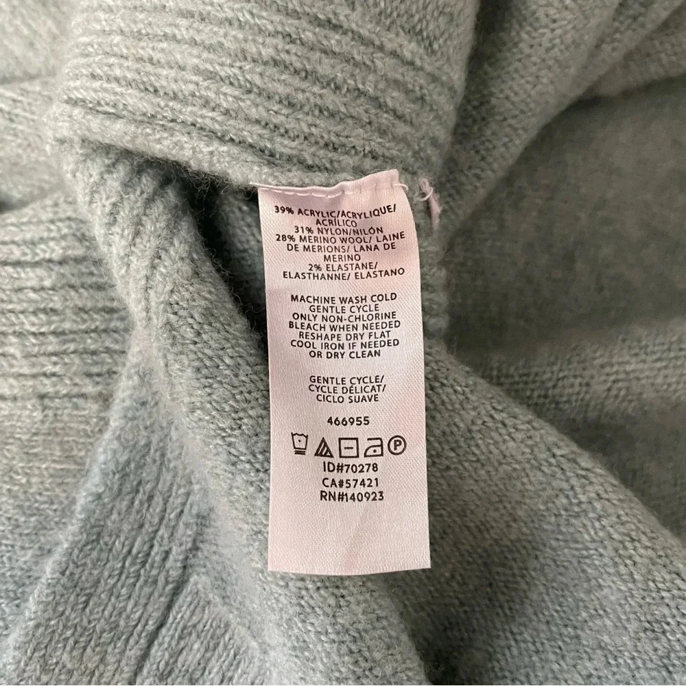 LOFT Aqua Mock Neck Wool Blend Plush Yarn Pullover Sweater Small Women’s